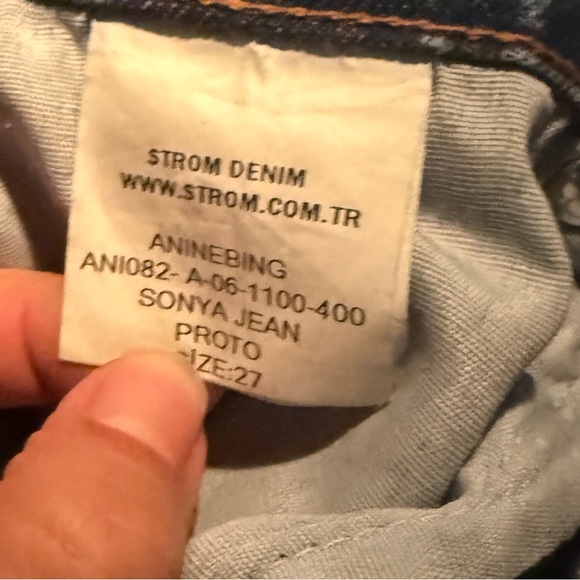 Anine Bing Medium Wash Button-Fly Distressed Sonya Jeans - Proto Wash - 27 - Picture 4 of 10